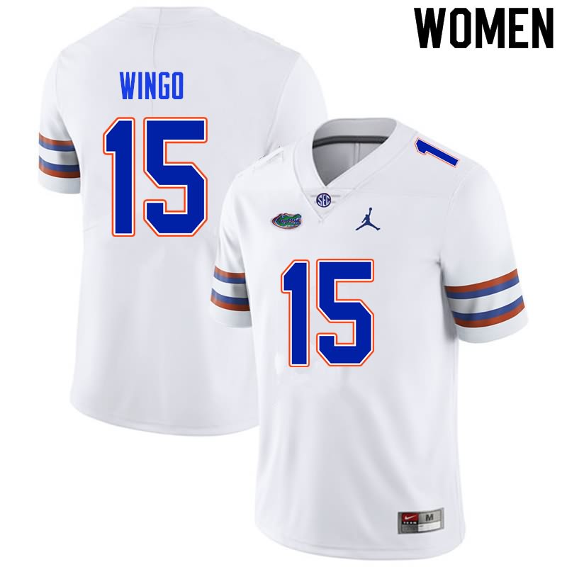 Women's NCAA Florida Gators Derek Wingo #15 Stitched Authentic Nike White College Football Jersey UJL1365GU